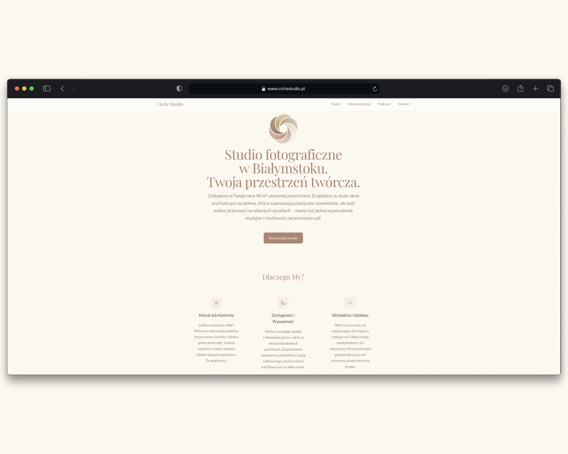 Ciche Studio landing page
