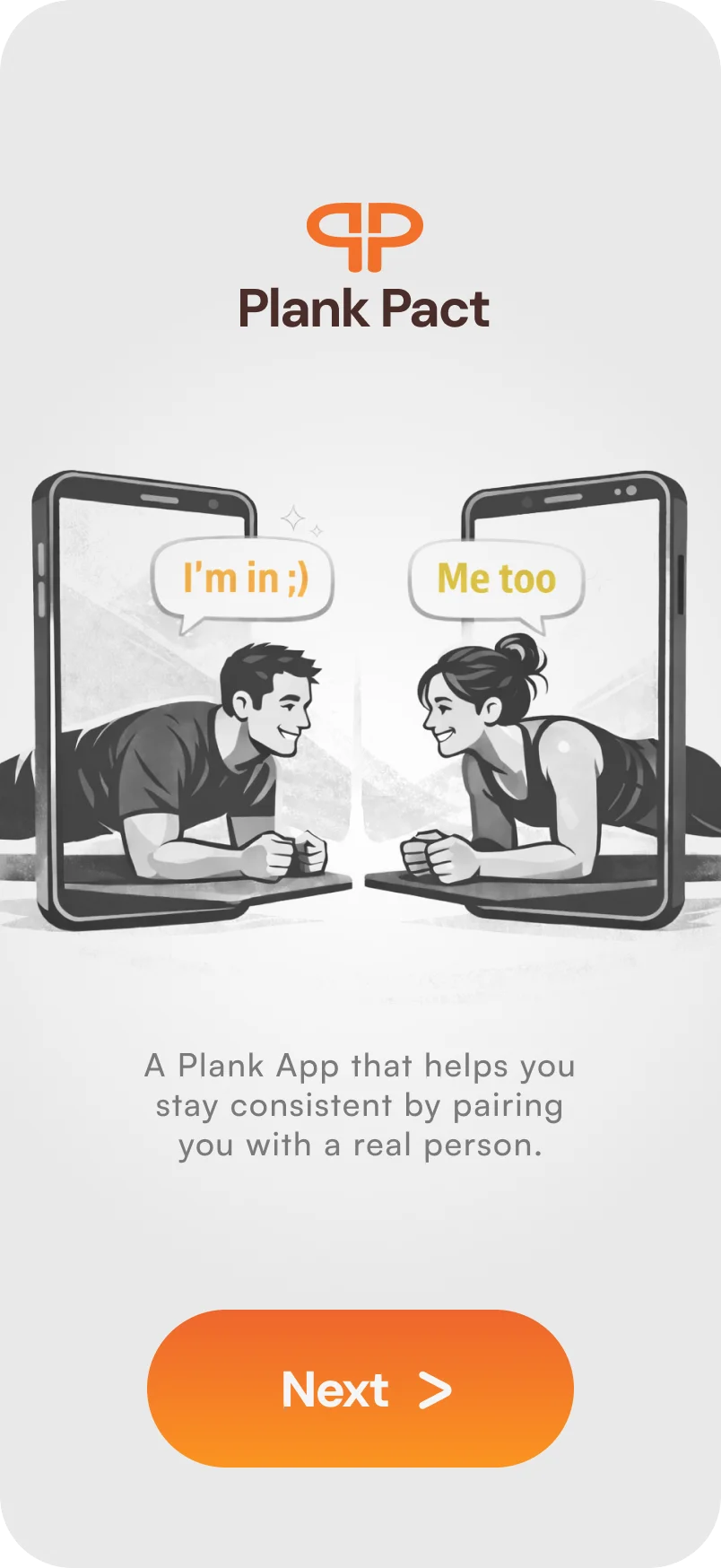 PlankPact app screen 1