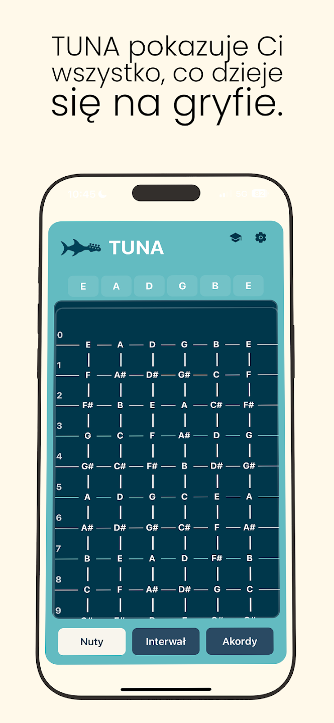 Tuna fretboard