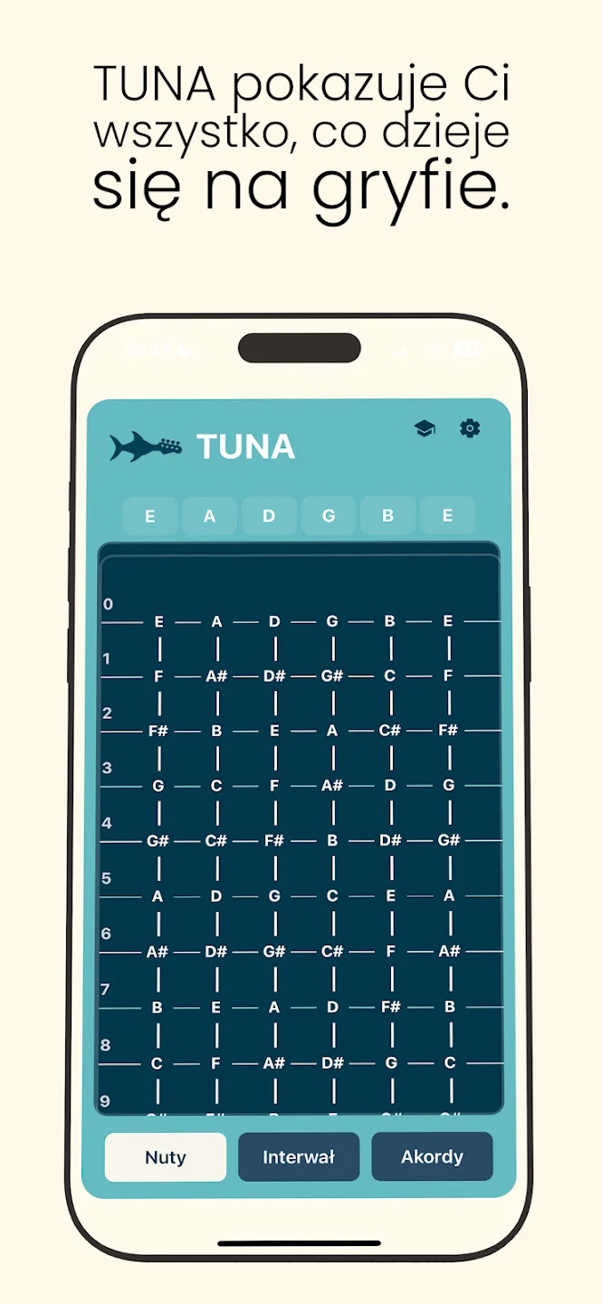 Tuna fretboard