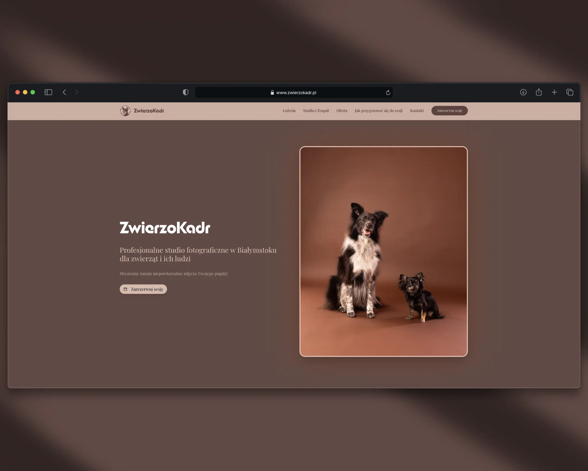 Zwierzokadr landing page